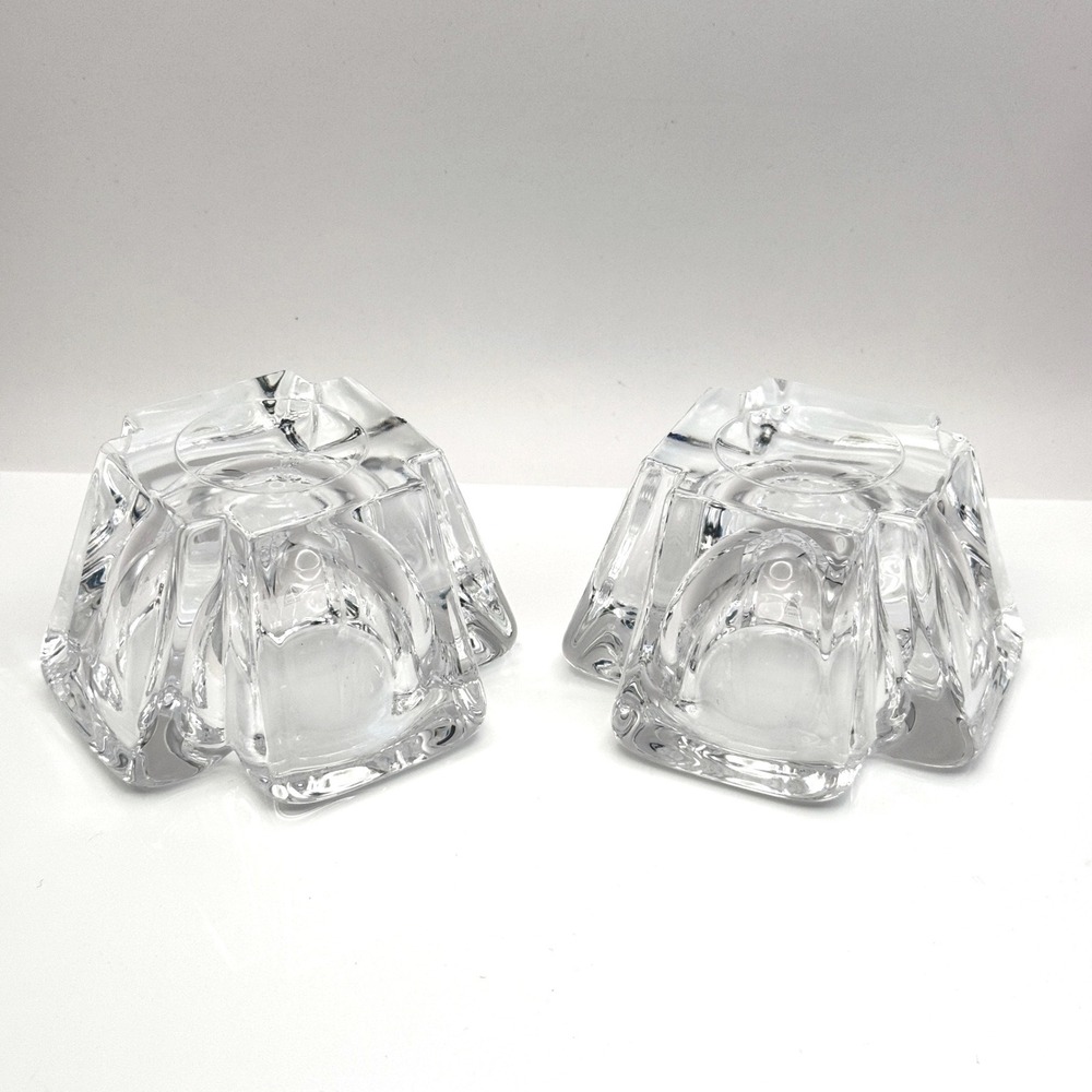 Vintage Orrefors Max Crystal Cross Votive Tealight Holders Pair Anna Ehrner - Picture 6 of 16